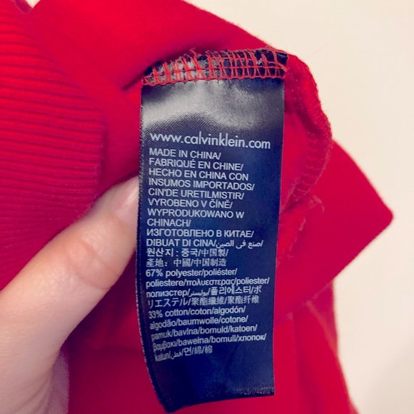 Bright Red Calvin Klein Long Sleeve Fleece - Picture 5 of 5